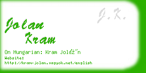 jolan kram business card